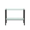 Console Table Double layer tempered glass rectangular porch table black leg double layer glass tea table