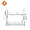 Multifunctional S-shaped Dual Layers Bowls & Dishes & Chopsticks & Spoons Collection Shelf Dish Drai