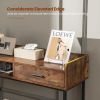 Long Console Table with Drawer and Metal Frame