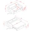 Twins Sofa Bed Black Fabric
