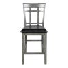 5 Piece Vintage Rectangular Counter Height Bar Table with 4 chairs, Wood Dining Table and Chair Set for Dining Room, Pub and Bistro (Antique Graywash)