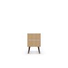 Manhattan Comfort Liberty Mid-Century Modern Nightstand 1.0 with 1 Cubby Space and 1 Drawer in White and Rustic Brown with Solid Wood Legs