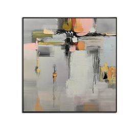 Handmade Top Selling Abstract Oil Painting  Wall Art Modern Minimalist Bright Color Canvas Home Decor For Living Room No Frame (size: 150x150cm)
