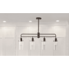 Industrial 4-Light Island Pendant Light, Bronze