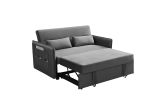 MEGA Pull Out Sofa Bed; Modern Adjustable Pull Out Bed Lounge Chair with 2 Side Pockets; 2 Pillows for Home Office