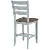 Farmhouse Wood Counter Height 5-Piece Dining Table Set with Drop Leaf, Kitchen Set with Wine Rack and Drawers for Small Places