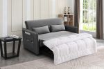 MEGA Pull Out Sofa Bed; Modern Adjustable Pull Out Bed Lounge Chair with 2 Side Pockets; 2 Pillows for Home Office