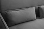 MEGA Pull Out Sofa Bed; Modern Adjustable Pull Out Bed Lounge Chair with 2 Side Pockets; 2 Pillows for Home Office